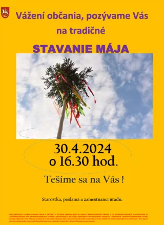 Stavenie Mája - 30.4.2024 o 16.30
