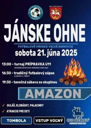 Jánske ohne 2025 - Sobota 21. júna 2025 od 13:00 na futbalovom ihrisku Veľké Bierovce