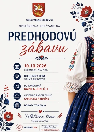Predhodová zábava - 10.10.2026 v Kultúrnom dome