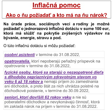 Inflačná pomoc - ako o ňu požiadať a kto má na ňu nárok?