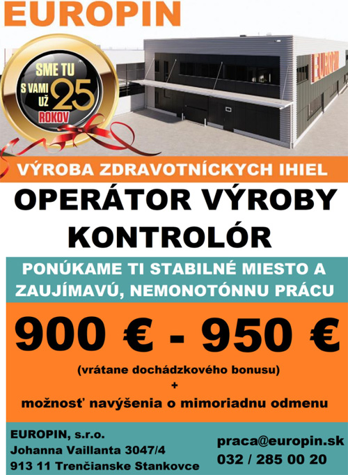 Europin - Pracovné ponuky