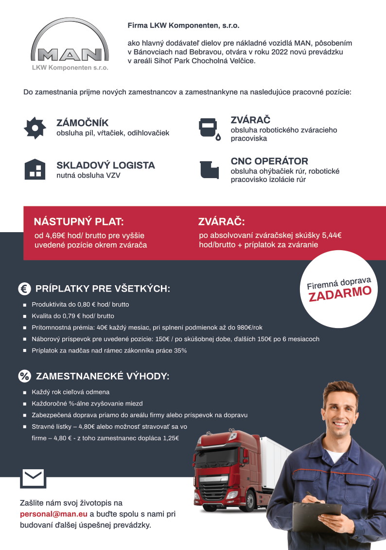 LKW Komponenten - Pracovné ponuky